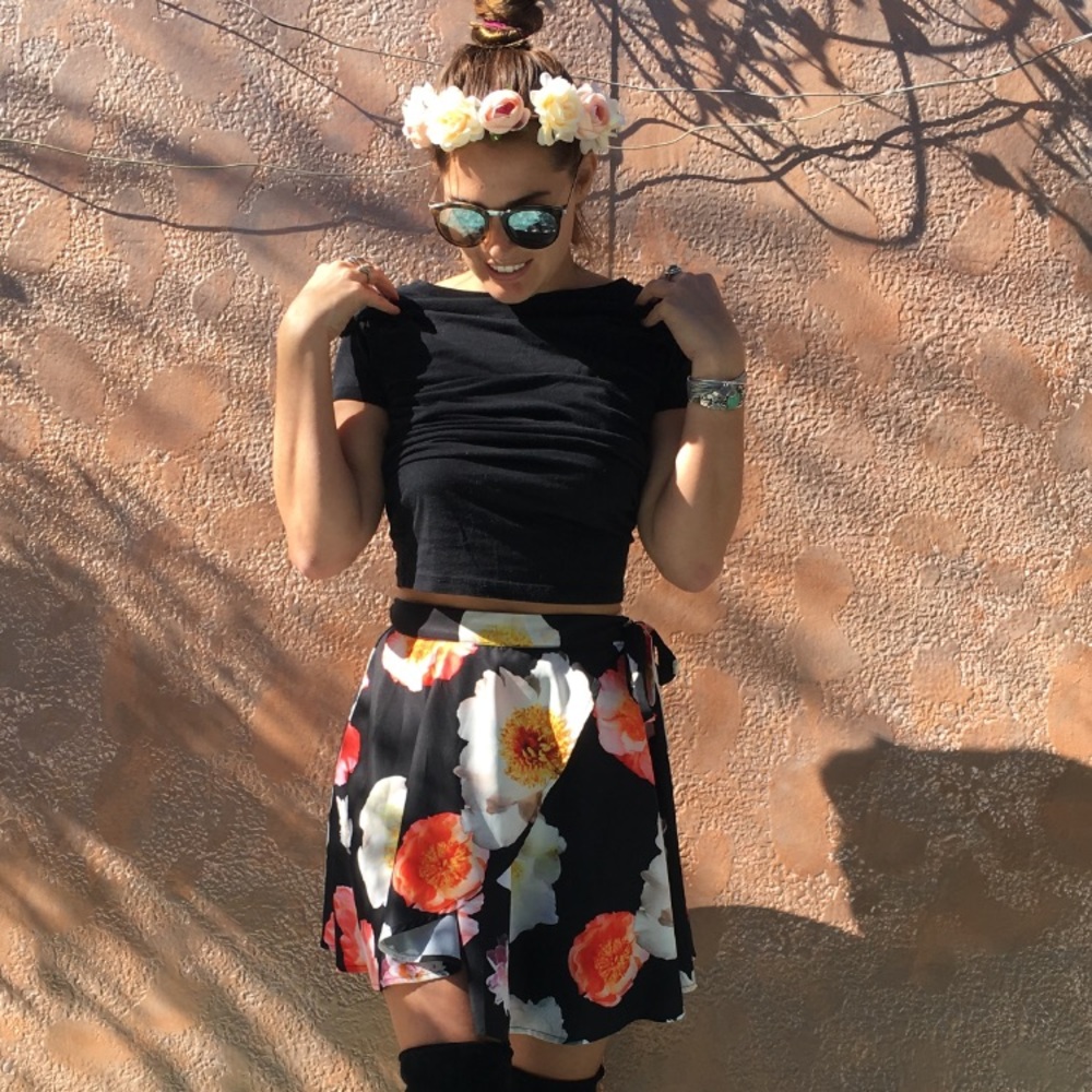 Floral wrap skirt